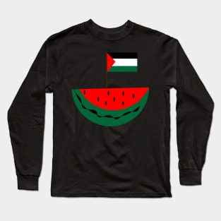 watermelon and palestinian flag Long Sleeve T-Shirt